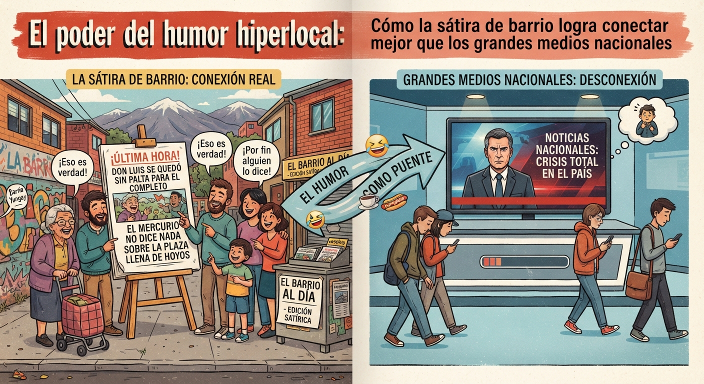 El poder del humor hiperlocal: Cómo la sátira de barrio logra conectar mejor que los grandes medios nacionales